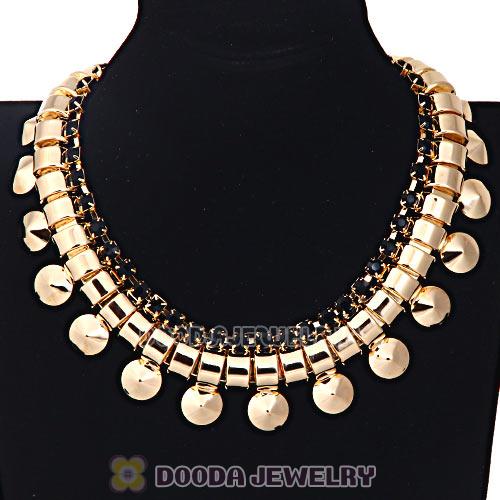 Chunky Gold Chain Resin Rhinestone Choker Collar Necklace Wholesale