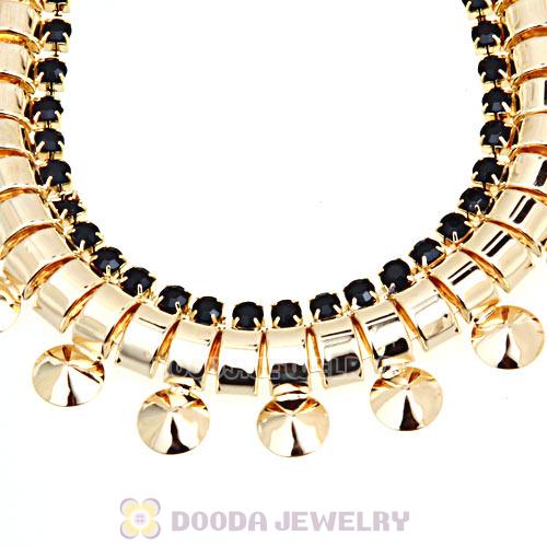 Chunky Gold Chain Resin Rhinestone Choker Collar Necklace Wholesale