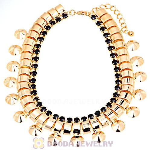 Chunky Gold Chain Resin Rhinestone Choker Collar Necklace Wholesale