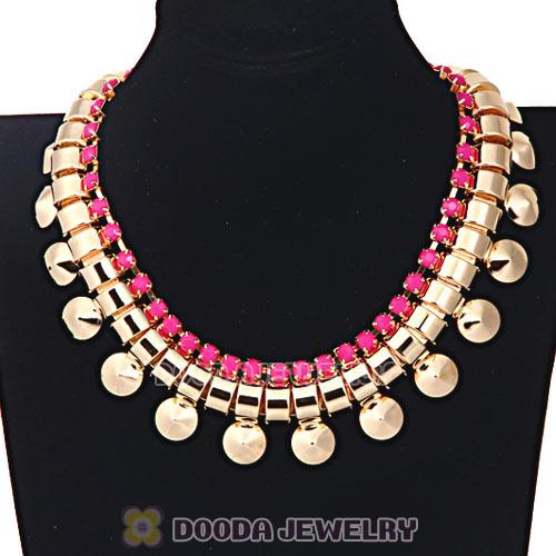 Chunky Gold Chain Resin Rhinestone Choker Collar Necklace Wholesale