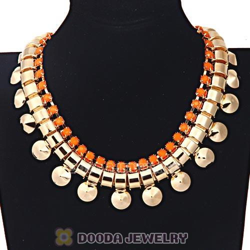 Chunky Gold Chain Resin Rhinestone Choker Collar Necklace Wholesale