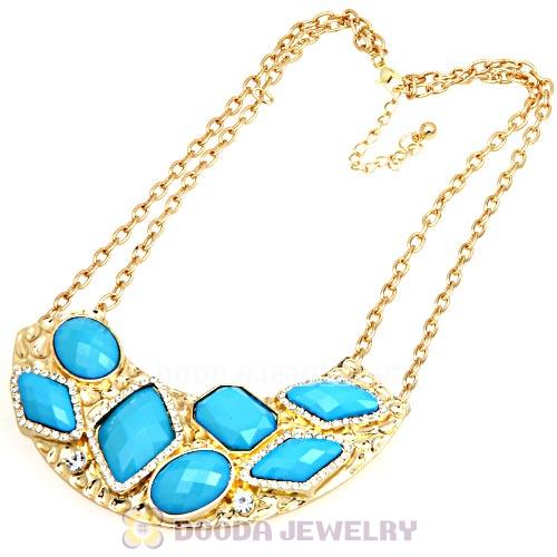 Golden Resin Geometry Crescent Choker Collar Necklace Wholesale