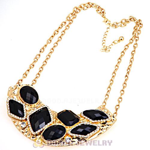Golden Resin Geometry Crescent Choker Collar Necklace Wholesale