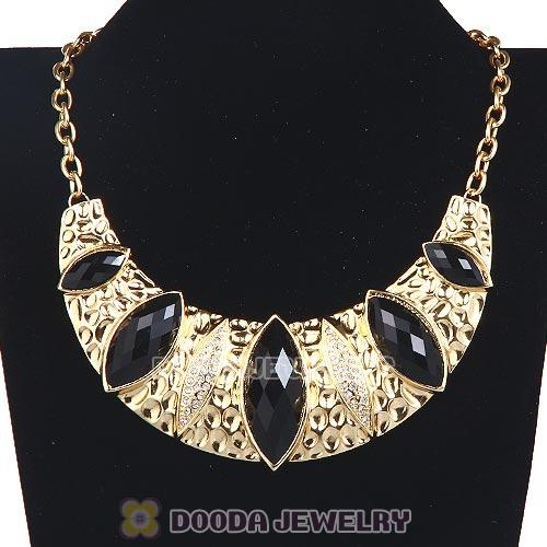 Golden Resin Geometry Crescent Choker Collar Necklace Wholesale