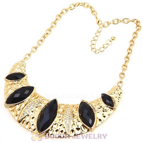 Golden Resin Geometry Crescent Choker Collar Necklace Wholesale