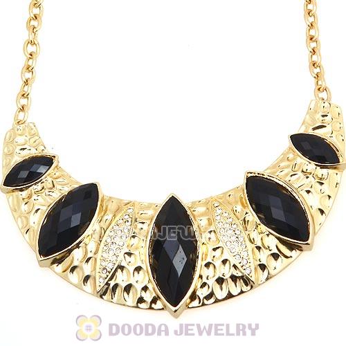 Golden Resin Geometry Crescent Choker Collar Necklace Wholesale
