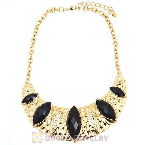Golden Resin Geometry Crescent Choker Collar Necklace Wholesale