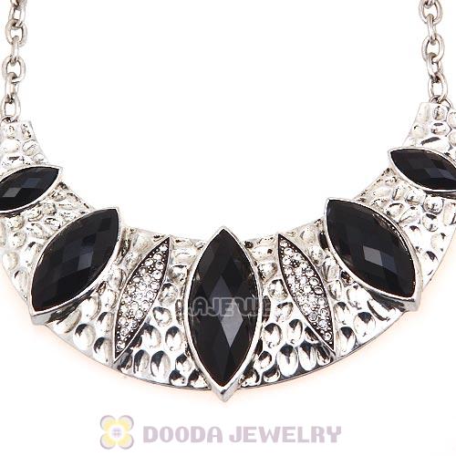 Silver Resin Geometry Crescent Choker Collar Necklace Wholesale