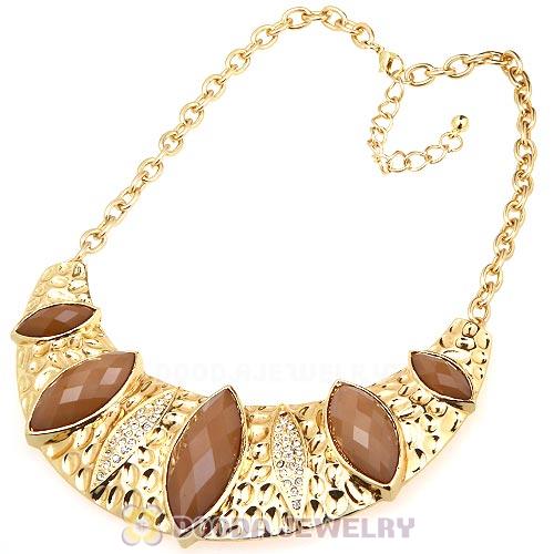 Golden Resin Geometry Crescent Choker Collar Necklace Wholesale