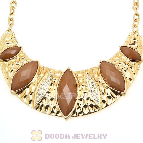 Golden Resin Geometry Crescent Choker Collar Necklace Wholesale