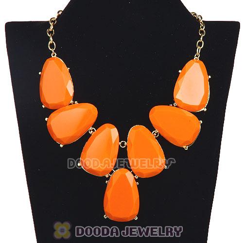 Yellow Chunky Resin Teardrop Choker Collar Necklace Wholesale