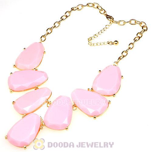 Pink Chunky Resin Teardrop Choker Collar Necklace Wholesale