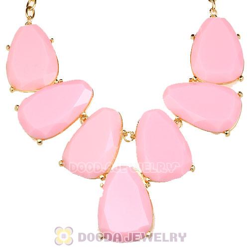Pink Chunky Resin Teardrop Choker Collar Necklace Wholesale