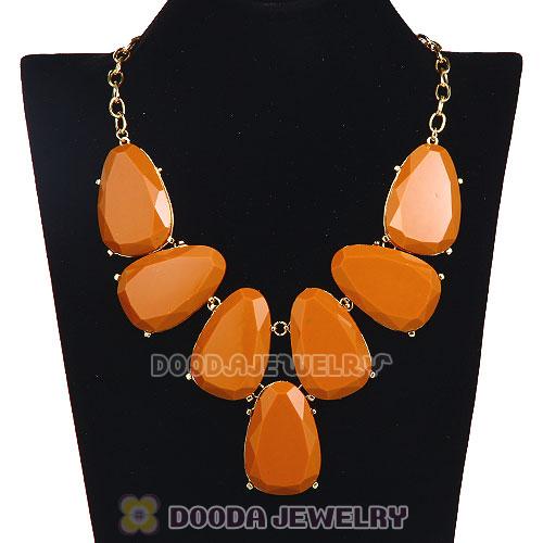 Coffee Chunky Resin Teardrop Choker Collar Necklace Wholesale