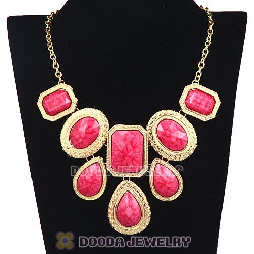 Red Chunky Resin Turquoise Choker Collar Necklace Wholesale