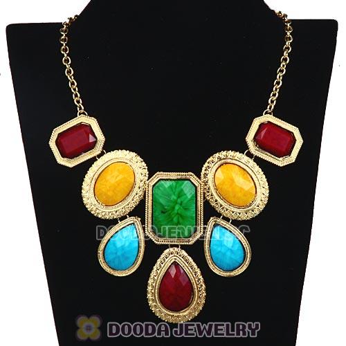 Chunky Resin Turquoise Choker Collar Necklace Wholesale