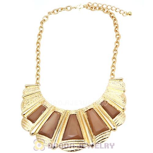 Fashion Golden Chain Resin Choker Bib Necklace Wholesale