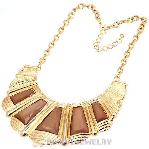 Fashion Golden Chain Resin Choker Bib Necklace Wholesale
