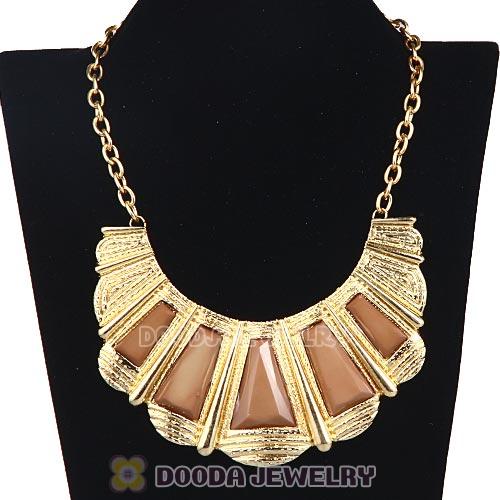 Fashion Golden Chain Resin Choker Bib Necklace Wholesale
