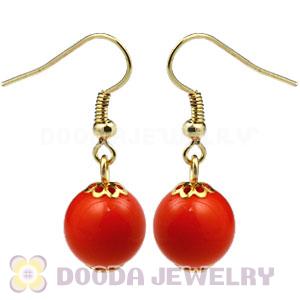 Fashion Gold Plated Orange Hoop Plastic Bubble Earrings Wholesale