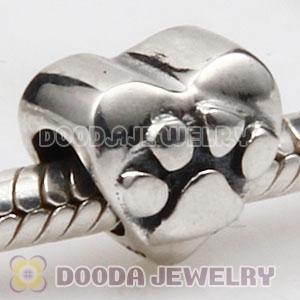 Antique Sterling Silver European Heart Dog Pawprint Charm Wholesale