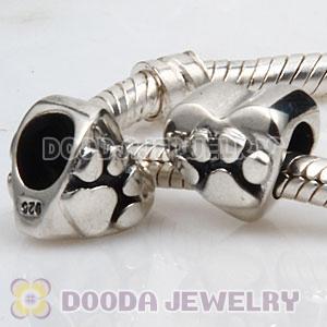 Antique Sterling Silver European Heart Dog Pawprint Charm Wholesale