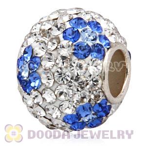 10X13 Big Charm Flower Beads With 130pcs Austrian Crystal In 925 Silver Core