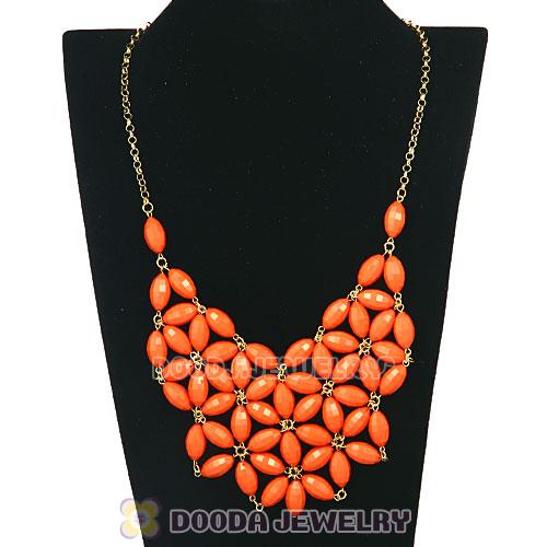 2012 New Fashion Coral Red Bubble Bib Necklace Wholesale