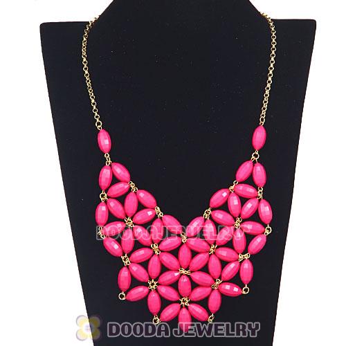 2012 New Fashion Pink Bubble Bib Necklace Wholesale