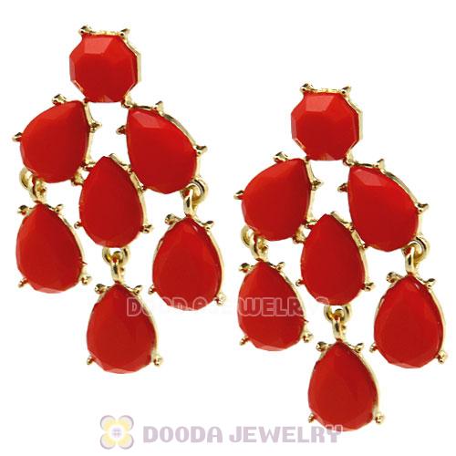 Fashion Orange Resin Drop Chandelier Bubble Earrings Wholesale