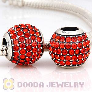 European Sterling Silver Hyacinth Pave Lights With Hyacinth Austrian Crystal Charm