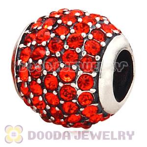 European Sterling Silver Hyacinth Pave Lights With Hyacinth Austrian Crystal Charm