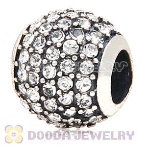 European Sterling Silver Clear Pave Lights With Crystal Austrian Crystal Charm