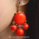 Fashion Gold Plated Orange Drop Bubble Earrings Wholesale