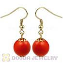 Fashion Gold Plated Orange Hoop Plastic Bubble Earrings Wholesale