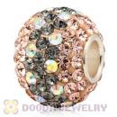 10X13 Big Charm Beads With 130pcs Austrian Crystal In 925 Silver Core