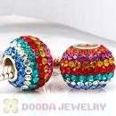 10X13 Big Charm Beads With 130pcs Austrian Crystal In 925 Silver Core