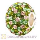 10X13 Big Charm Beads With 130pcs Austrian Crystal In 925 Silver Core