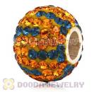 10X13 Big Charm Beads With 130pcs Austrian Crystal In 925 Silver Core