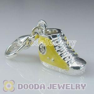 Wholesale Silver Plated Alloy yellow ice skate Charms