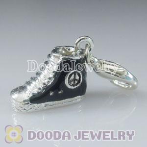 Silver Plated Alloy black ice skate Charms