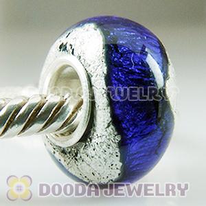 925 Silver Foil Charm Jewelry Glass Beads with 925 sterling silver single core
