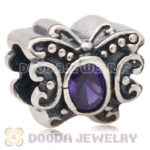 Solid Sterling Silver Charm Jewelry Beads with Stone