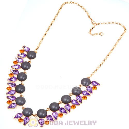 2013 New Arrival Dewdrop Crystal Grey Resin Bubble Necklace Jewelry Wholesale