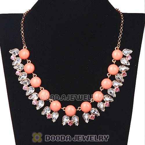 2013 New Arrival Dewdrop Crystal Orange Resin Bubble Necklace Jewelry Wholesale