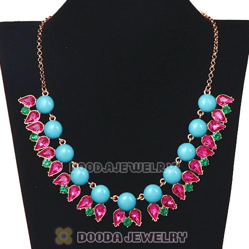2013 New Arrival Dewdrop Crystal Turquoise Resin Bubble Necklace Jewelry Wholesale