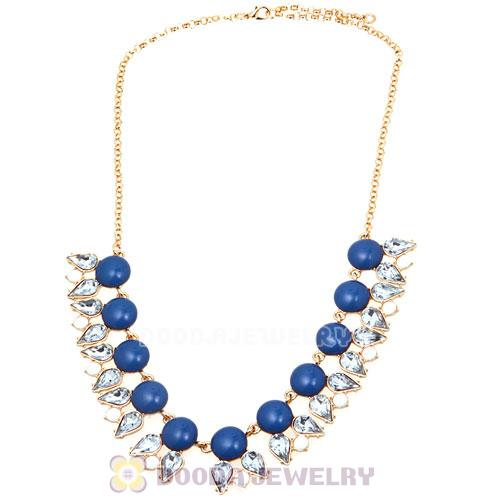 2013 New Arrival Dewdrop Crystal Navy Resin Bubble Necklace Jewelry Wholesale