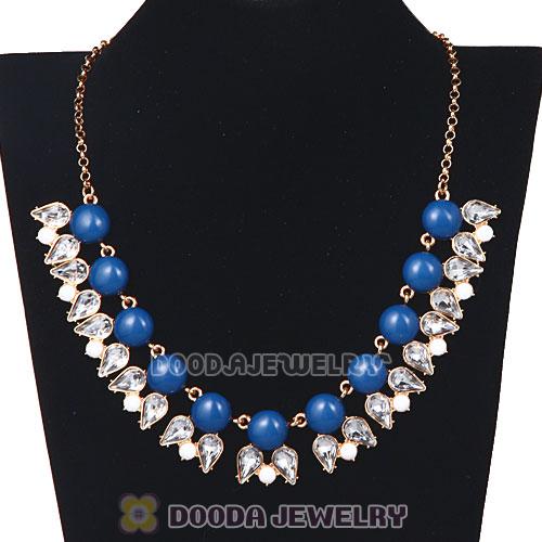2013 New Arrival Dewdrop Crystal Navy Resin Bubble Necklace Jewelry Wholesale