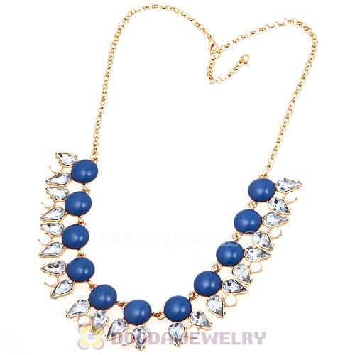 2013 New Arrival Dewdrop Crystal Navy Resin Bubble Necklace Jewelry Wholesale