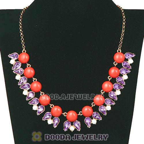 2013 New Arrival Dewdrop Crystal Orange Resin Bubble Necklace Jewelry Wholesale